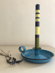Vintage Blue Enamel candle/chamber stick