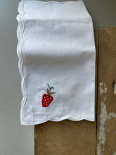 Load image into Gallery viewer, Vintage set of linen napkins with strawberry embroidery