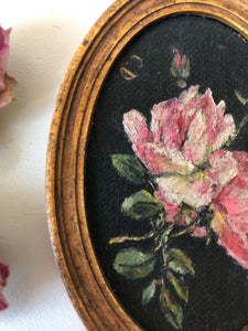 Miniature French Vintage Floral Painting