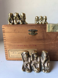 Large Vintage Brass Monkeys