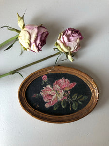 Miniature French Vintage Floral Painting